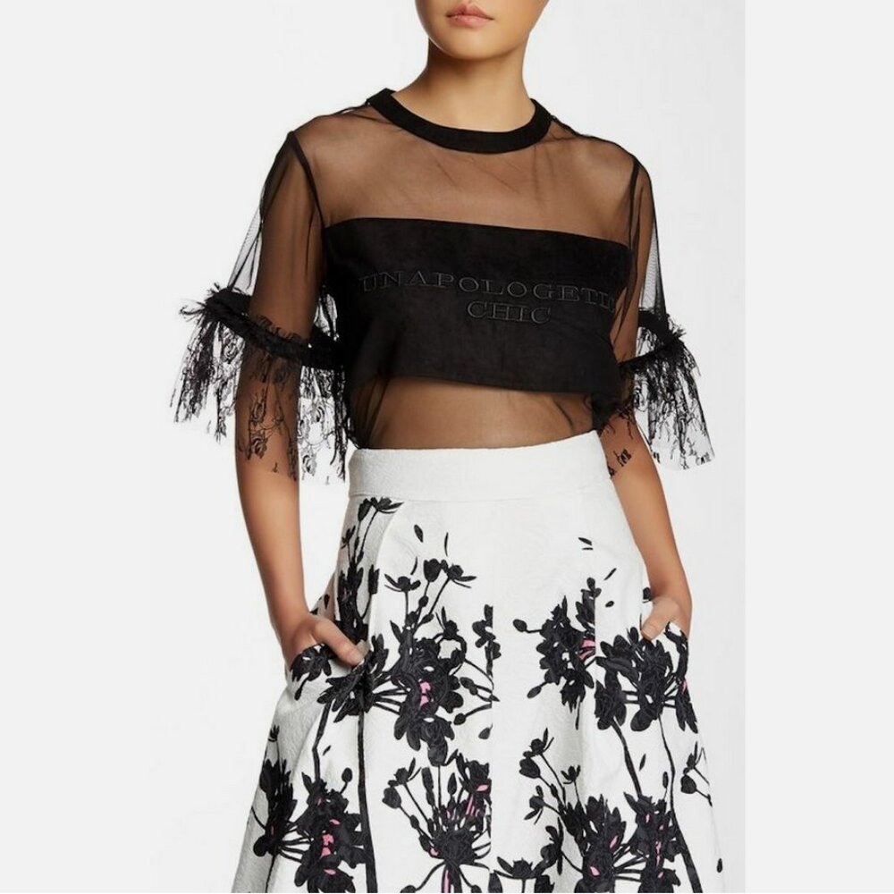 Tov Holy Unapologetic Mesh Blouse